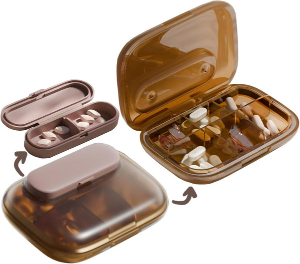 Brown Travel Pill Box