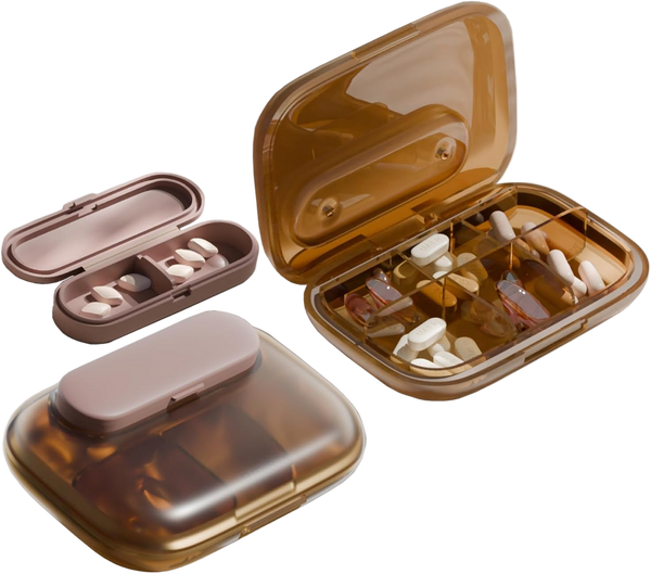 Brown Travel Pill Box