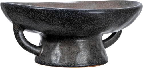 Stoneware Bowl with Handle and Base