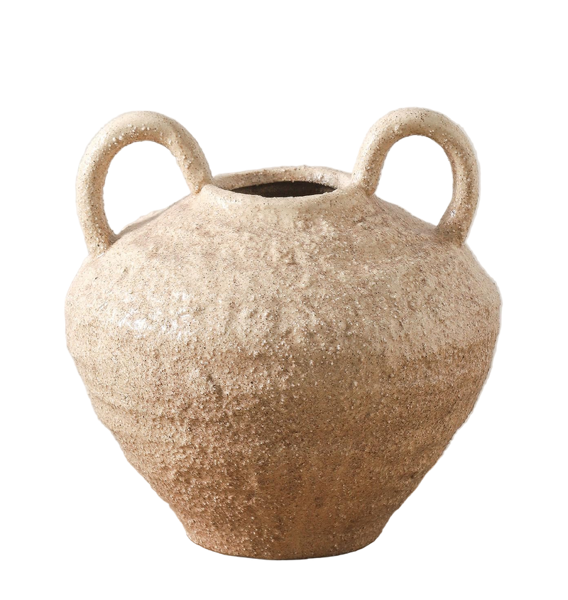 Handmade Rustic Vase with Handles