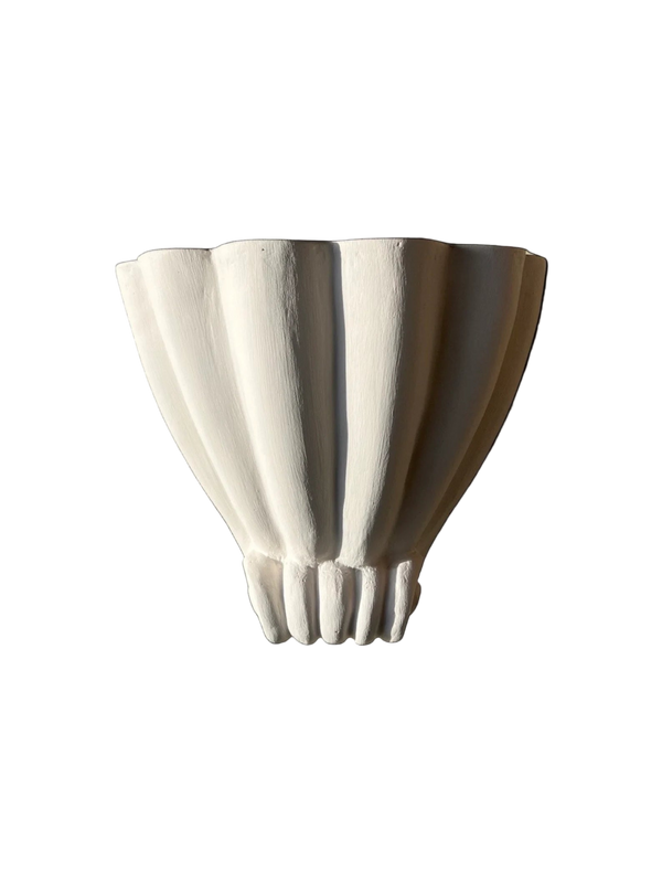 Plaster Scallop Shell Wall Sconce